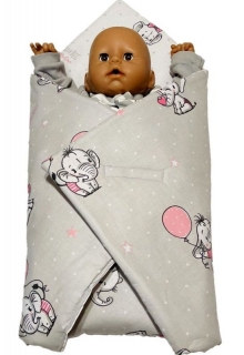 Rychlozavinovačka pro panenky Sloníci sivá/Sloníci biela